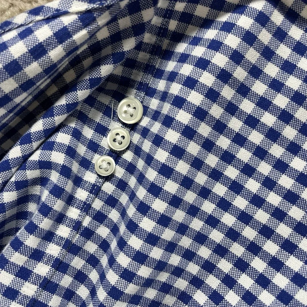 Ralph Lauren‎ Men 2XL Classic Fit Blue Gingham Long Sleeve Button Down Shirt EUC